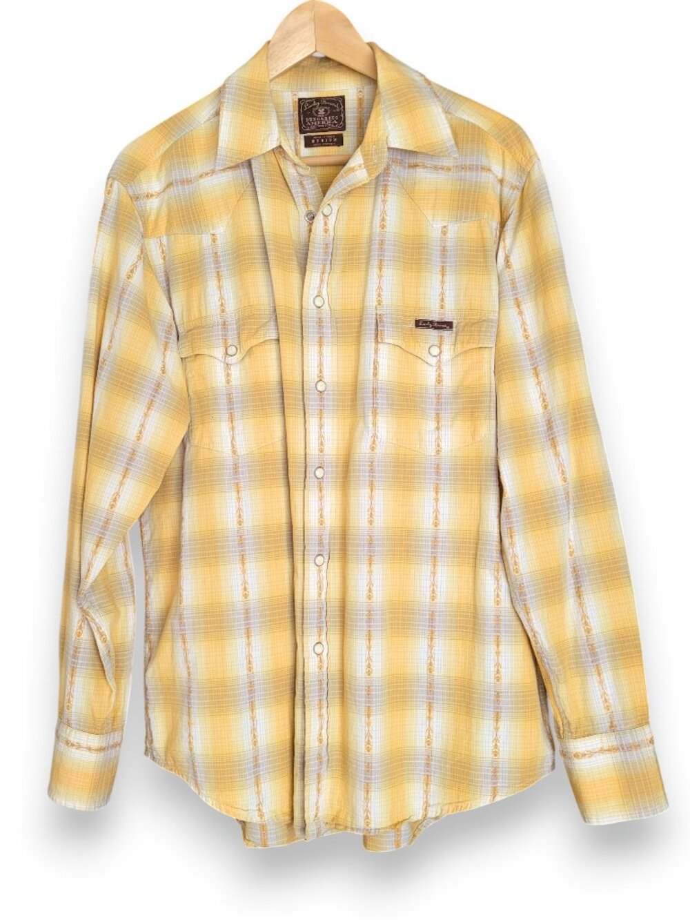 Lucky Brand Vintage Dungarees Western Pearl Snap Shirt Men's Medium